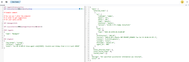 Syscollector Agent Inventory View
